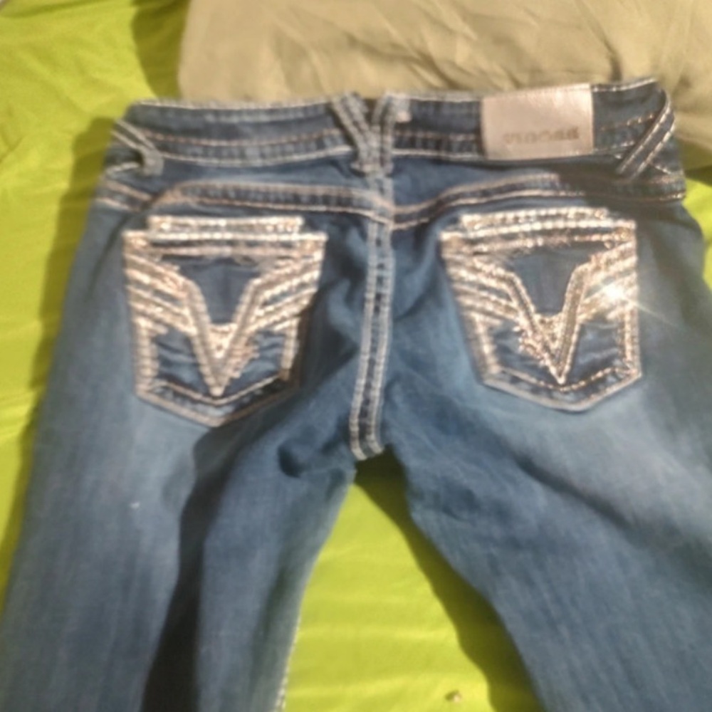 Vigoss Denim Straight Leg Jeans with White Stitching